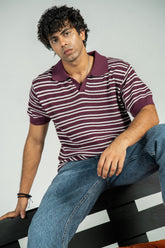 Premium Knitted Stripe Polo