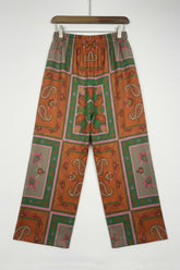 Wide-Leg Printed Pants