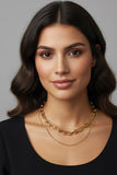U-Link And Curb Chain Layered Necklace