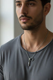 Men's Minimalist Bar And Ring Necklace
