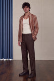 Striped Cotton Blend Button-Down Shirt