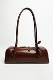 Faux Leather Baguette Shoulder Bag