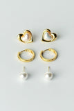 Pearl & Gold Earring Set