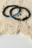 Men's Matte Black & Turquoise Bracelet Set