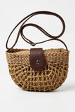 Straw Crochet Half-Moon Bag