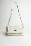Ribbed Shoulder Bag With Chain Strap