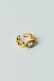 Pave-Rhinestone Chain Ring