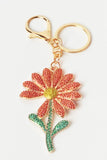 Rhinestone Daisy Flower Bag Charm