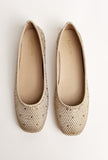 Rhinestone-Embellished Ballet Flats