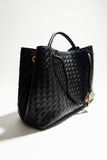 Woven Faux Leather Tote Bag