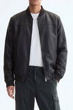Faux Leather Bomber Jacket