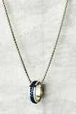Men's Minimalist Two-Tone Ring Necklace - SL