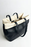 Combined Canvas &amp; Faux Leather Tote