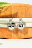 Rhinestone Heart Dangle Earrings - SL
