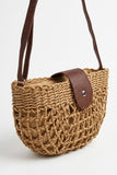 Straw Crochet Half-Moon Bag