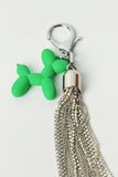 Poodle And Rhinestone Tassel Bag Charm
