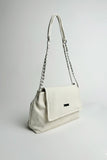 Ribbed Shoulder Bag With Chain Strap