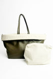 Combined Canvas & Faux Leather Tote