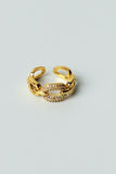 Pave-Rhinestone Chain Ring