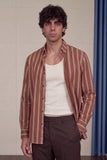 Striped Cotton Blend Button-Down Shirt