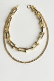 U-Link And Curb Chain Layered Necklace