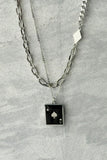 Men's Layered Ace Of Spades Pendant Necklace - SL