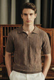 Textured Knit Polo Shirt