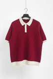 Cable-Knit Polo