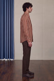 Striped Cotton Blend Button-Down Shirt