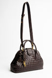 Woven Faux Leather Handbag