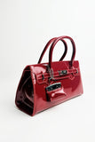 Patent Faux Leather Bag With Key Charm