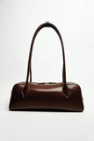 Faux Leather Baguette Shoulder Bag