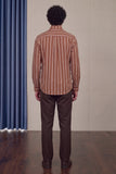 Striped Cotton Blend Button-Down Shirt