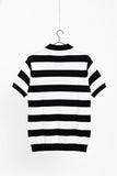 Striped Johnny Collar Knit Polo