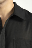 Quarter Placket Linen Shirt